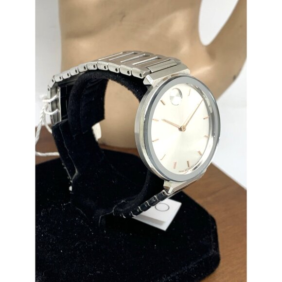 Movado Women's Watch 3601090 Bold Swiss Quartz Silver Dial Stainless Steel 34mm - Picture 14 of 14
